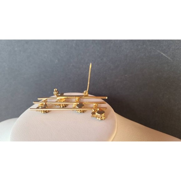 Rhinestone Musical Notes Brooch - Picture 7 of 10